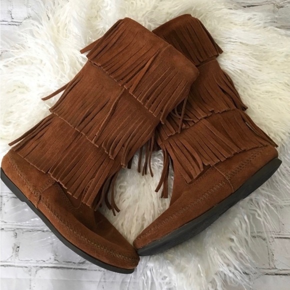 Fringe Suede Boot 3 tier ~ 7 - Picture 2 of 7